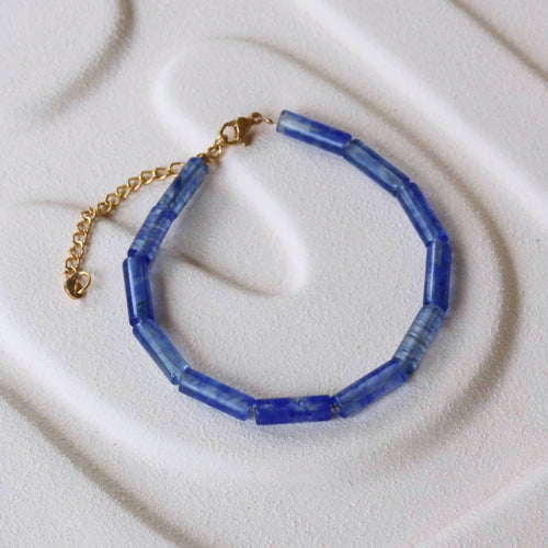 blauwe tube armband