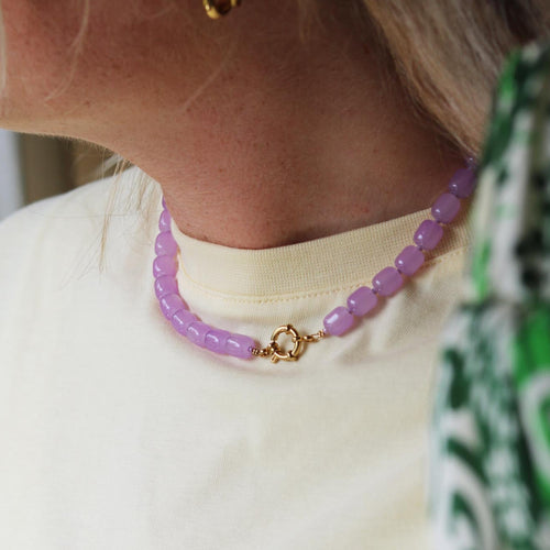 kralen ketting lila
