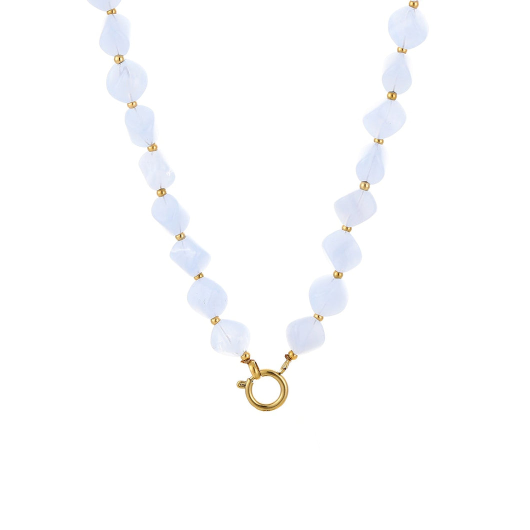 blauwe kralen ketting