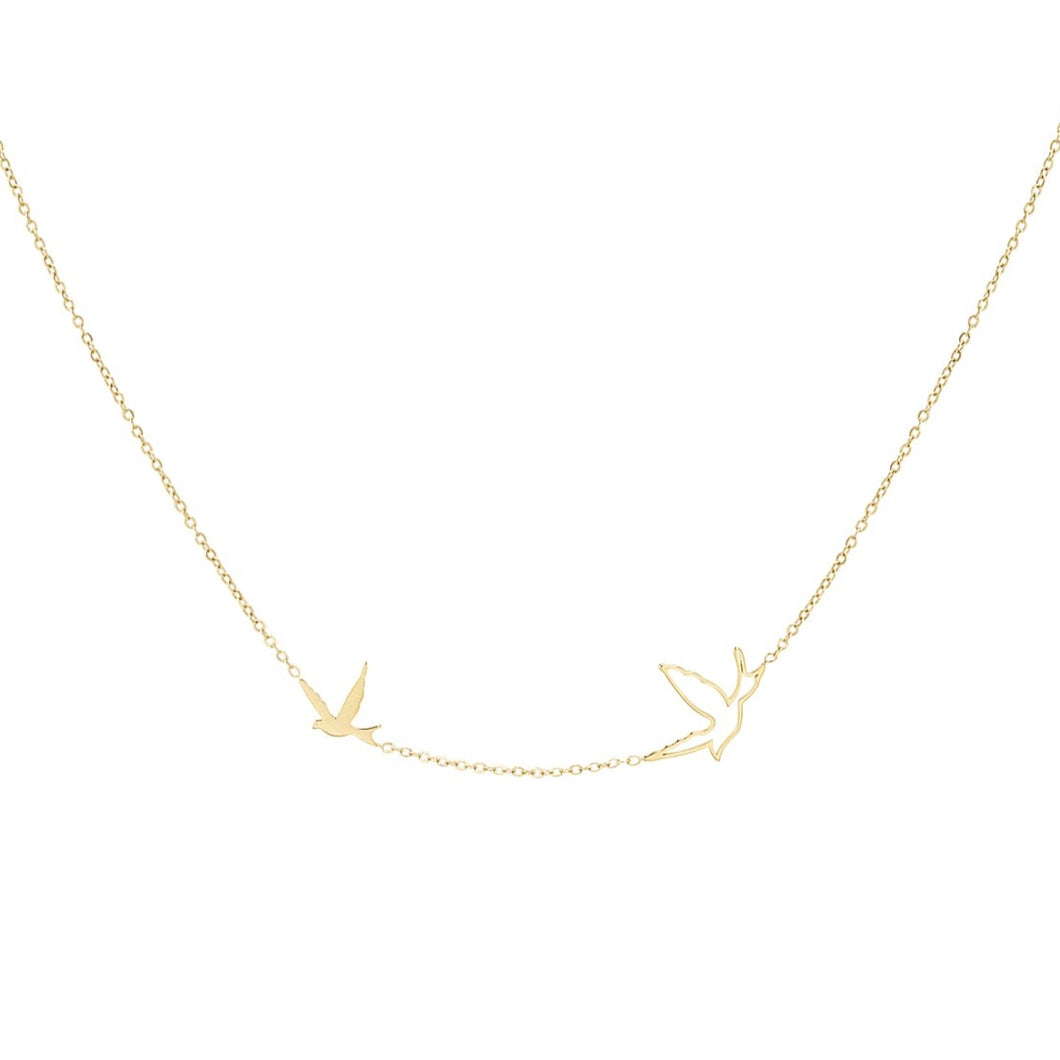 ketting met vogel bedeltjes