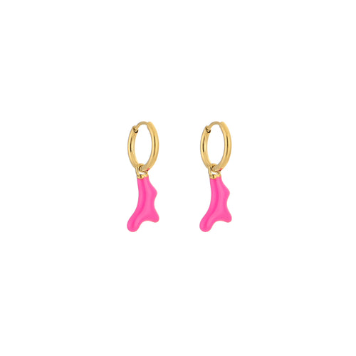 koraal oorbellen in het roze