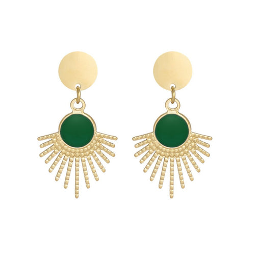 gouden oorbellen met groen