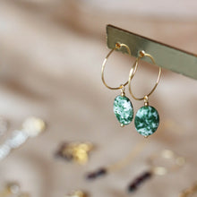 Afbeelding in Gallery-weergave laden, oorringen met natuursteen
