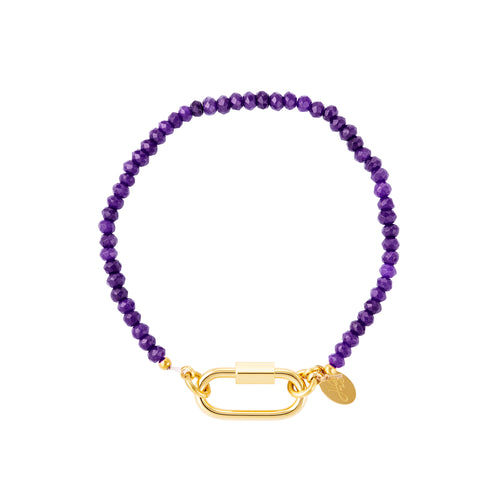  dieppaarse kralen armbandje met open slotje