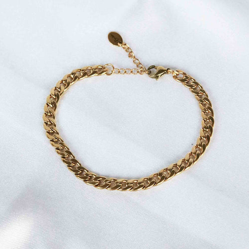 een stoer armbandje gemaakt van stainless steel