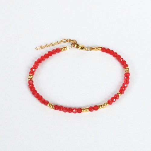 kerst armbandje rode kralen en goud