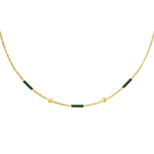 gouden ketting met groene facetten