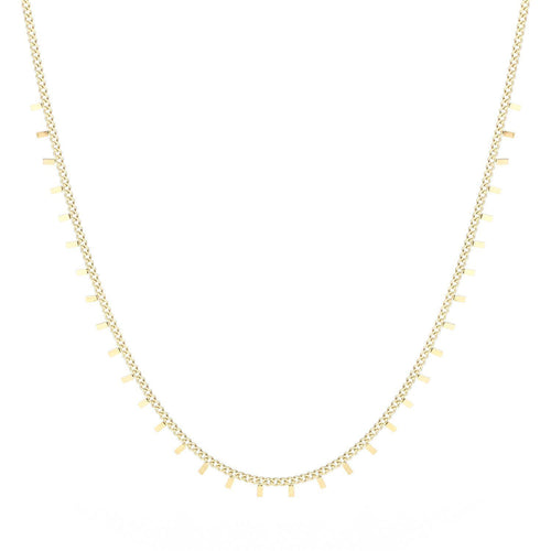 gouden ketting met rechthoekige plaatjes