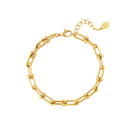 schakel armbandje in goud